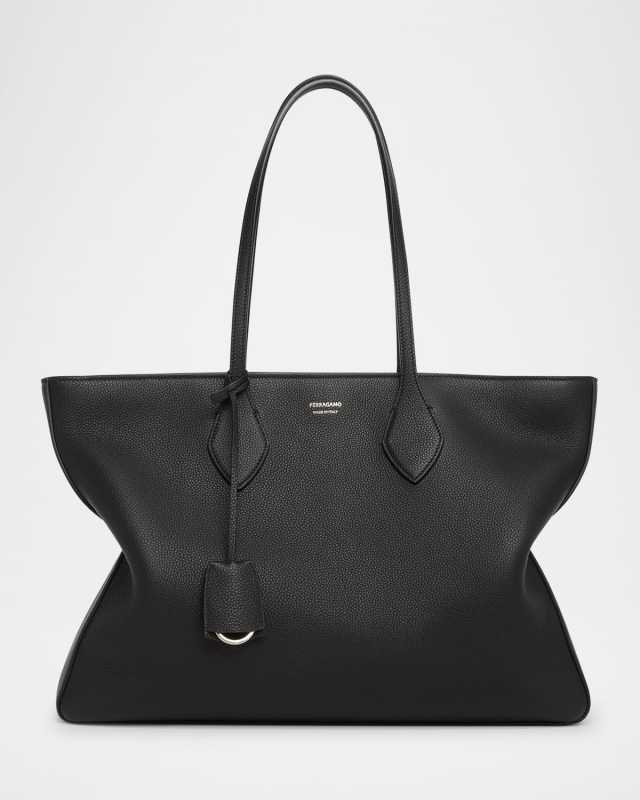 Star Zip Leather Tote Bag